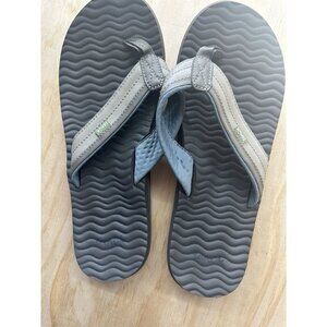 Sanuk Men’s Flip Flop Sandal Sz 13 Gray Foam Comfort Walking Outdoor